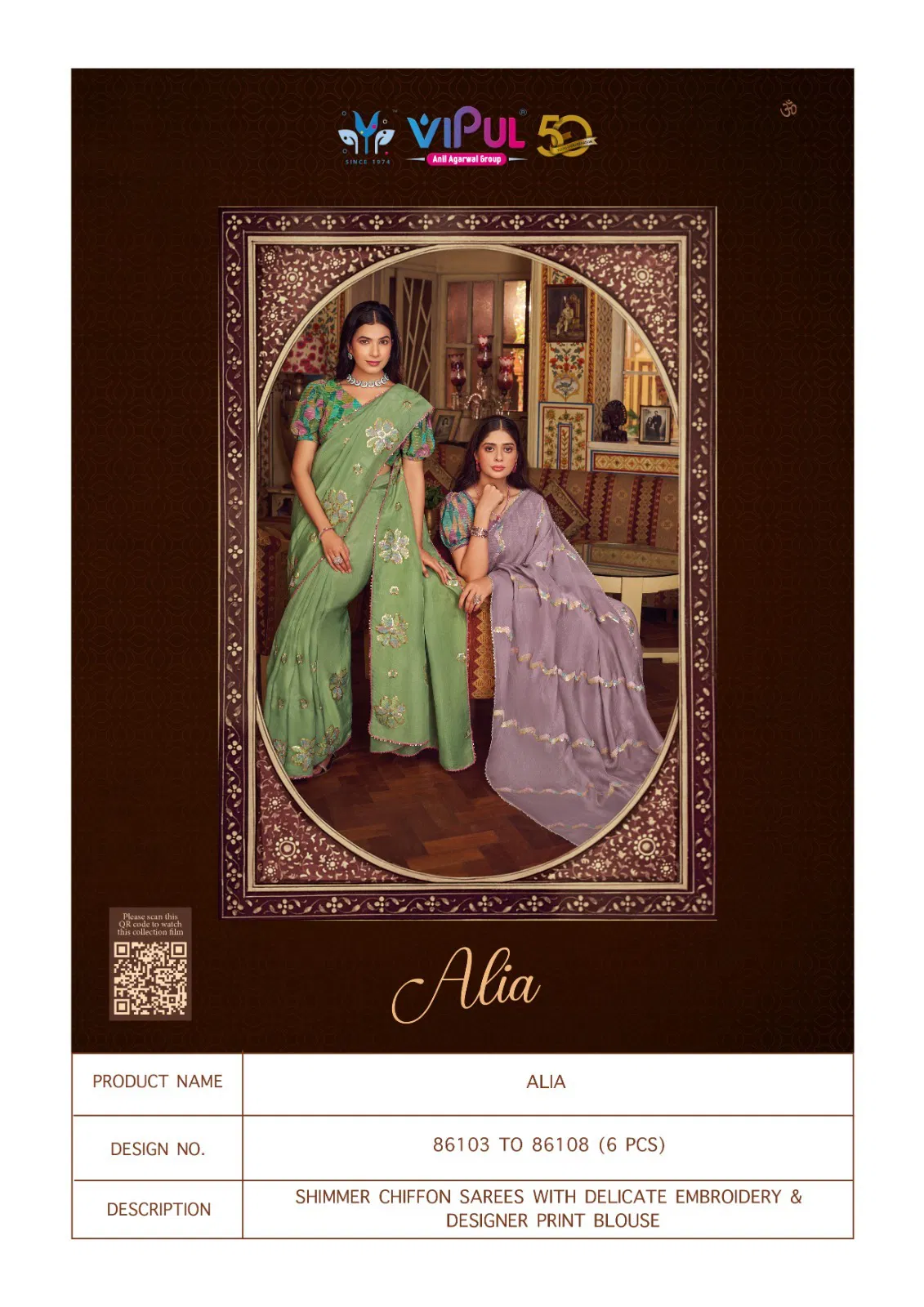 Alia By Vipul Chiffon Saree Wholesale Clothing Suppliers In India